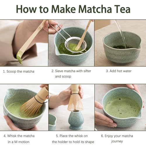 Matcha Set Matcha Whisk Set Includes 17 oz Matcha Bowl