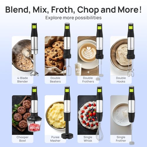 10-in-1 Immersion Hand Blender Max 1100W, Trigger Speed Control