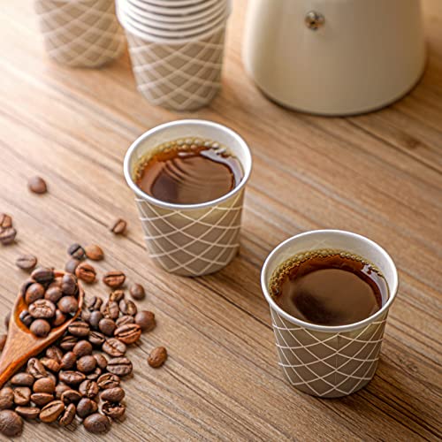 100 Pcs Count 3 oz Disposable Coffee Cups Disposable Espresso Cups Small Paper Cups 3 oz Cups for Coffee Tea Cocoa Juice Mini Paper Cups for Cafes Offices and Home