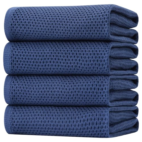 100% Cotton Oversized Waffle Weave Kitchen Towels 4 (4 Count)