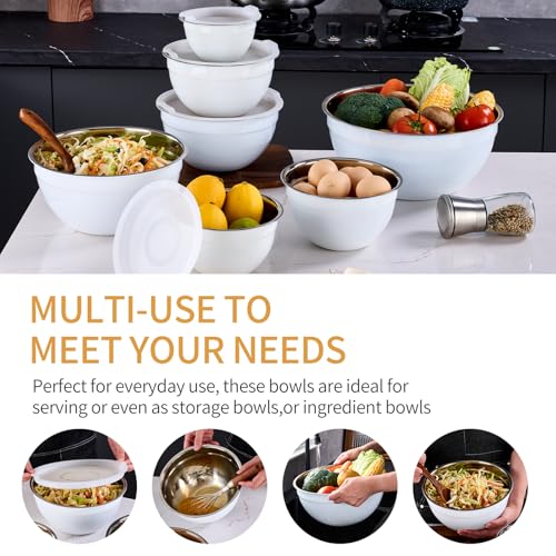White Mixing Bowls With Airtight Lids