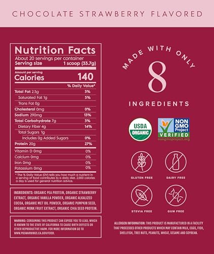 Organic Plant Based Protein Powder (20 Ounce)