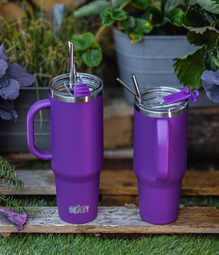 Beast 50 oz Tumbler with Handle Stainless Steel Vacuum Insulated Coffee Ice Cup Double Wall Travel Flask