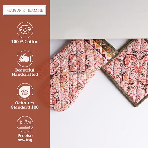 100% Cotton Oven Mitt & Pot Holder Set (2 Count)