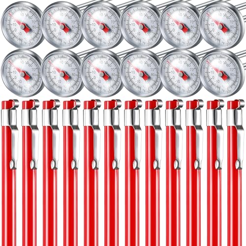 12 Pcs Stainless Steel Kitchen Dial Thermometer 5" (12 Count)