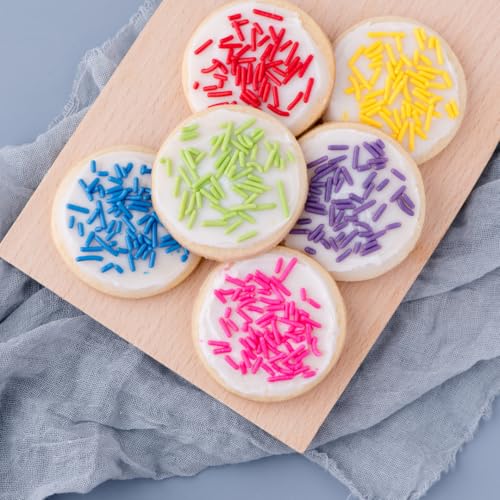 Sprinkles 6 Cell Edible Sprinkle Mix Jimmies Perfect for Cake Decorations Baking Ice Cream Cookies Cupcake Topper (6.45 Ounce)