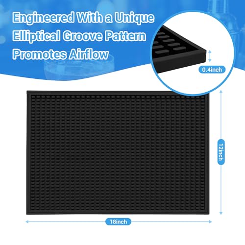 Bar Mat Premium 18"X12" Rubber Bar Mats for Countertop