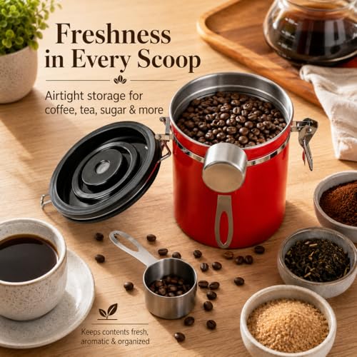 Red Coffee Canister