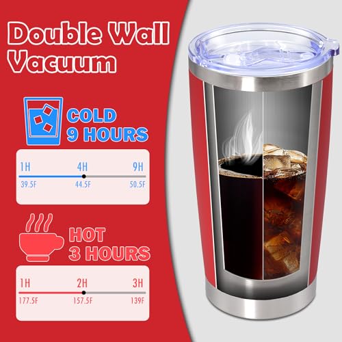 20oz Tumbler Stainless Steel Tumbler Coffee Tumbler with Lid Red