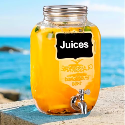 1 Gallon Glass Drinks Dispenser for Parties