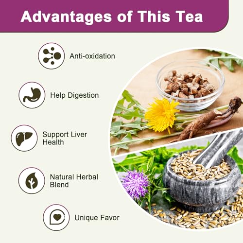 Organic Roasted Dandelion Root Tea with Milk Thistle Tea (30 Count)