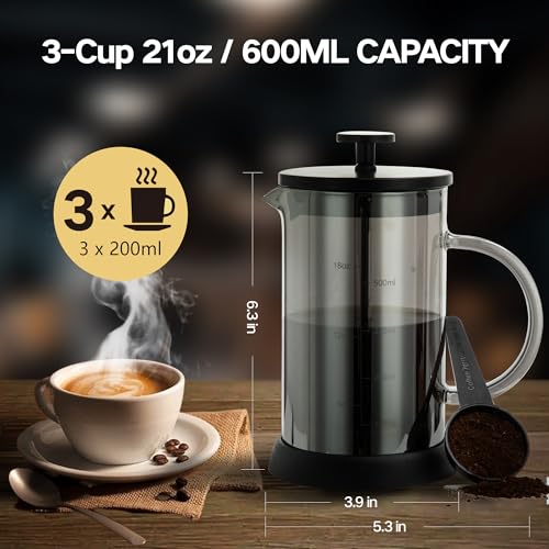 21 Ounce French Press Coffee Maker