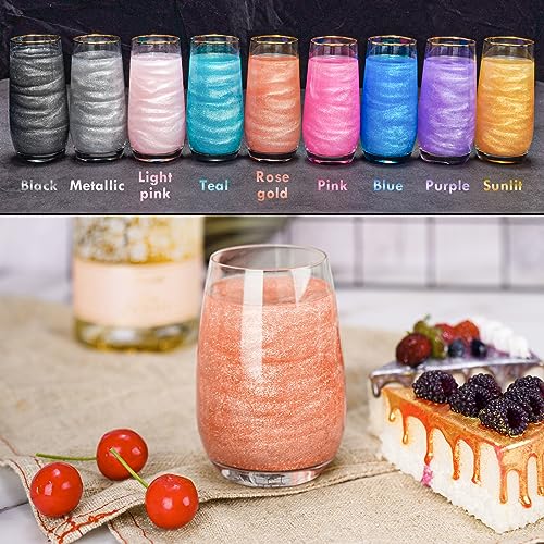 Edible Food Grade Glitter Powder Glimmer Luster Dust Metallic Fancy Food Decorating Sprinkle Glimmery Dust for Drink Wine Beverage Cake Bakery Vegan Allergen