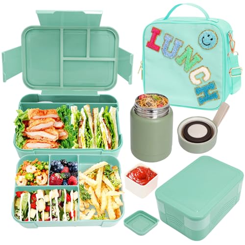 Lunch Box for Girls with 10oz Thermo 6 Compartment Bento Set (6 Count)