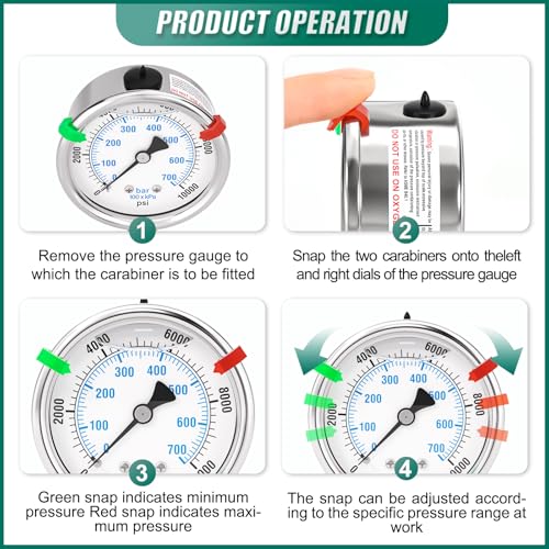 0 10000PSI Stainless Steel Liquid Filled Pressure Gauge