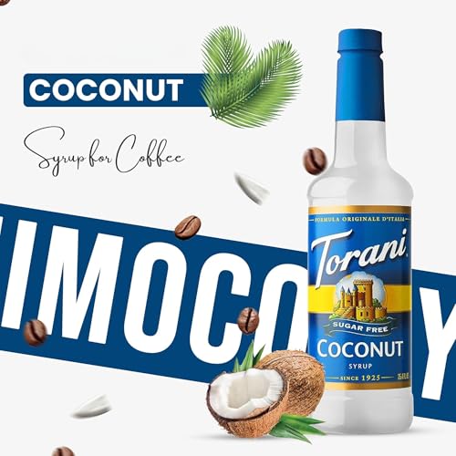 Jimoco® Syrup Pump Dispenser + Torani® Sugar Free Coconut Syrup (25.4 Fl Oz)