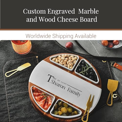 Acacia Wood Lazy Susan Cheese Board Set