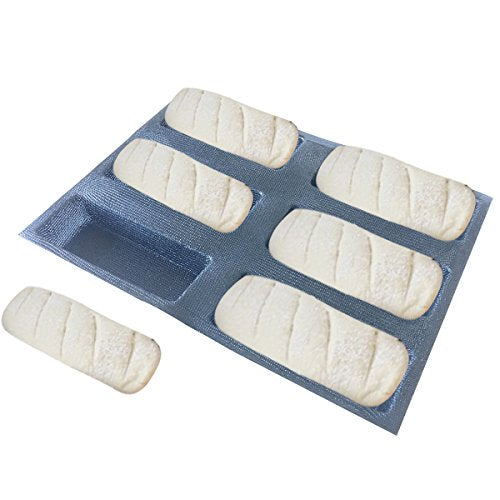 Silicone Bread Forms Square Shape Bread Molds Non Stick Bakery Trays Silicone Coated Fiber Glass 6 Caves Rectangle Moulds