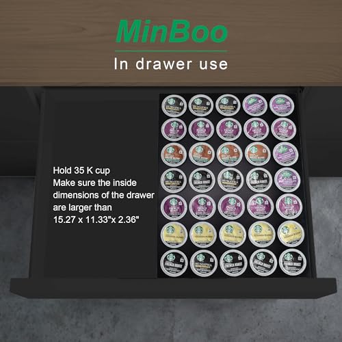 BamBoo k cup holder Drawer or Countertop k cup Organizer Coffee Pod Holder Hold 35 Coffee Pod Storage Kcup coffee pods holder for coffee station Office and Kitchen k cup storage