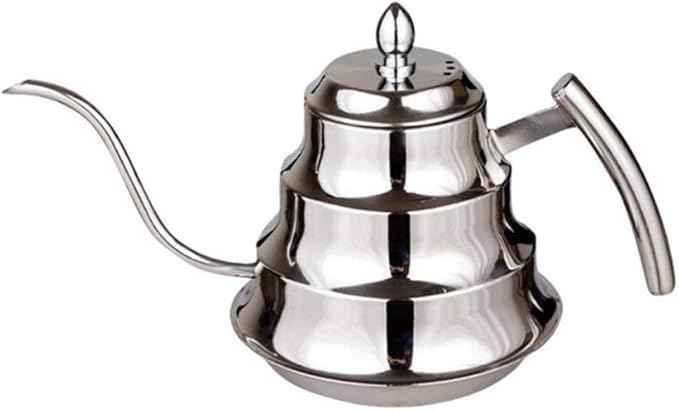 Stainless Steel Tea Coffee Kettle with Thermometer, Thin Spout for Pour Over Pot