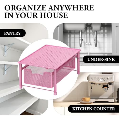 Stackable Cabinet Basket Drawer Organizer