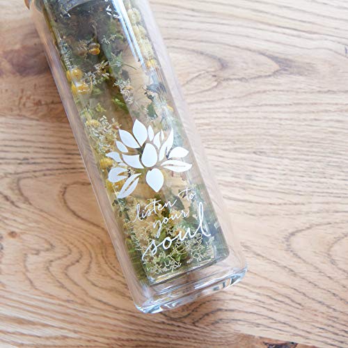 Double Walled Glass Tea Tumbler with Infuser and Strainer 15oz