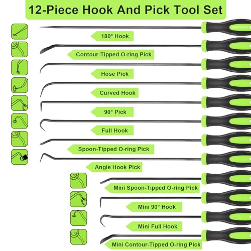 12PCS Automotive Hook and Pick Tool Set (12 Count)