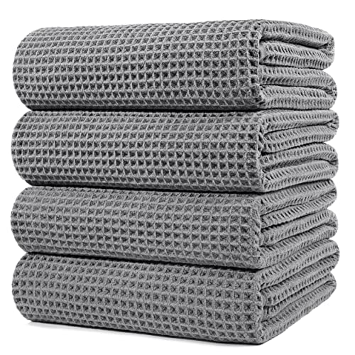 430 GSM Poly Blend Microfiber Quick Dry Waffle Bath Towel (4 Count)