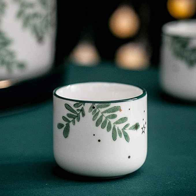 6-Piece Luxury Porcelain Tea Set with Teapot, 4 Tea Cups, Tray, Modern Nordic Design, Ideal for Tea Parties, Gifts, and Home Decor
