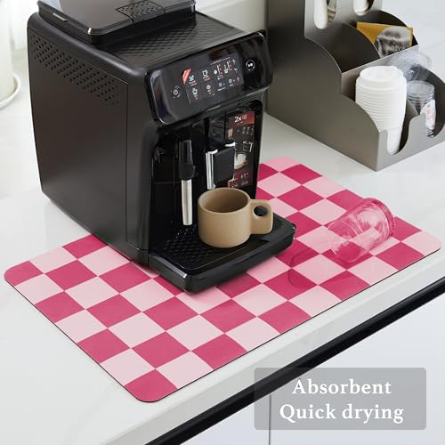 Checkered Dish Drying Mat for Kitchen Counter