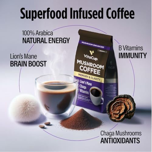 Mushroom Medium Dark Roast Ground Coffee (30 Ounce)