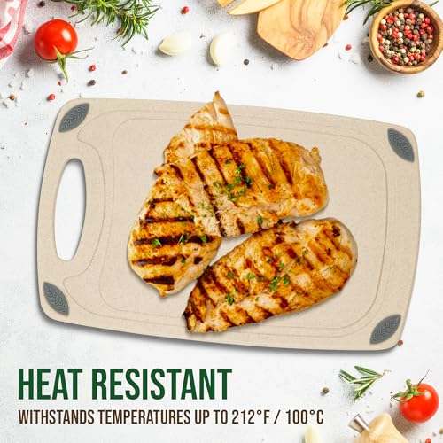 2 Piece Reversible Cutting Board Set Made with Natural Wheat Straw Fiber (2 Count)