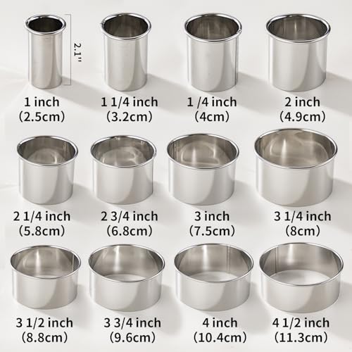 12 Pcs 304 Stainless Steel Biscuit Cutter Set (12 Count)