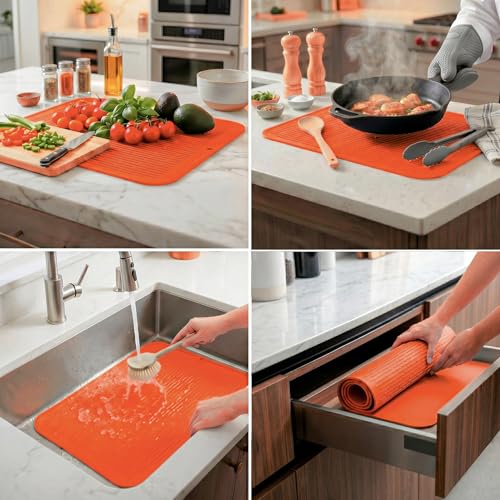 Silicone Dish Drying Mat for Multiple Usage