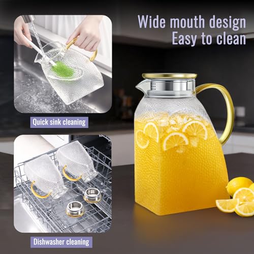 Glass Pitcher With Lid and Spout