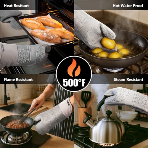 Silicone Oven Mitts and Pot Holders Sets