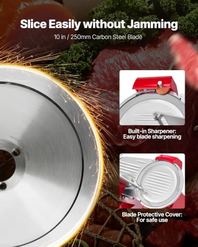 Commercial Meat Slicer 340W Electric Deli Food Slicer 10 inch Blade