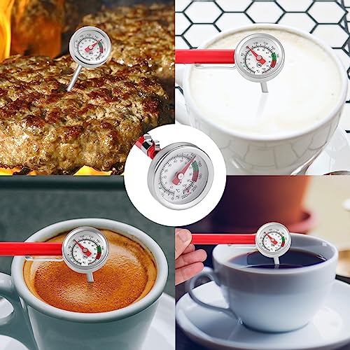 2 Pack Instant Read Pocket Milk Frothing Thermometer with1 inch Dial 5 inch Probe Clip (2 Count)