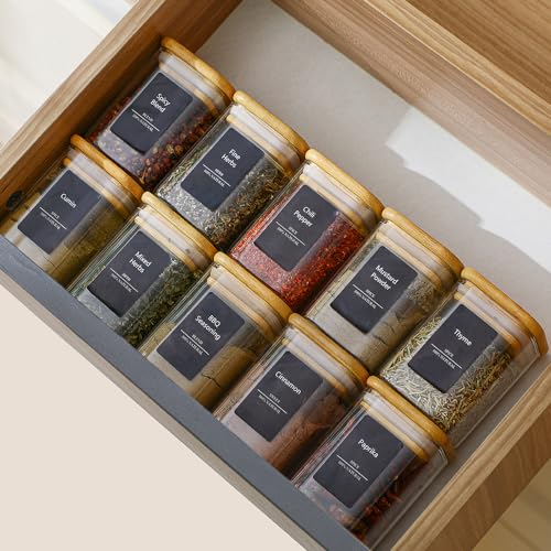16Pcs 7oz Spice Jars Glass Container with 275 Labels (16 Count)