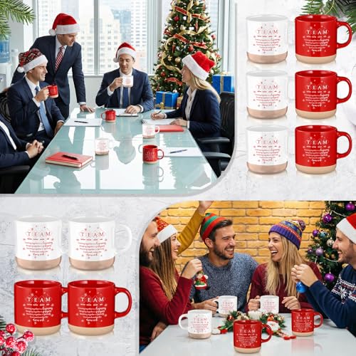 10 Pcs Team Gifts for Employees Bulk Thank You Mugs Back to School Cups Inspirational Ceramic Coffee Mug 13 oz Thank You Cup Team Building Gift for Teacher Coworker Office Staff Boss (10 Count)
