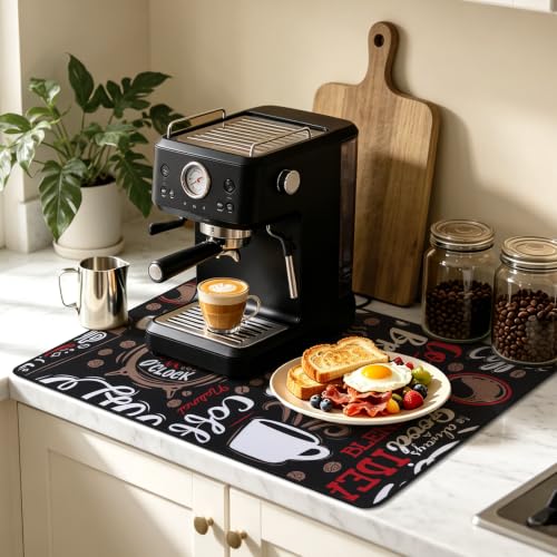 Coffee Mat 2 Pack 12x19 Inch Absorbent Non