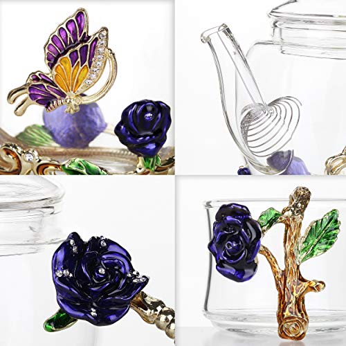 BTaT Floral Glass Tea Set for Adults