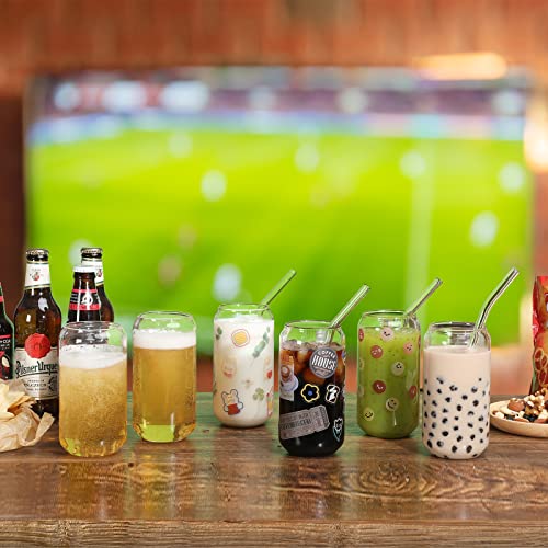 8pcs Set ] Drinking Glasses with Glass Straw (8 Count)