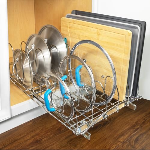 Pull Out Pot and Pan Lid Organizer Inside Cabinet