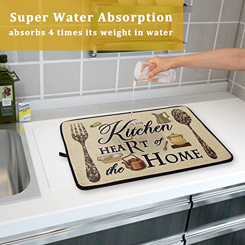 Dish Drying Mat The Kitchen is The Heart of The Home