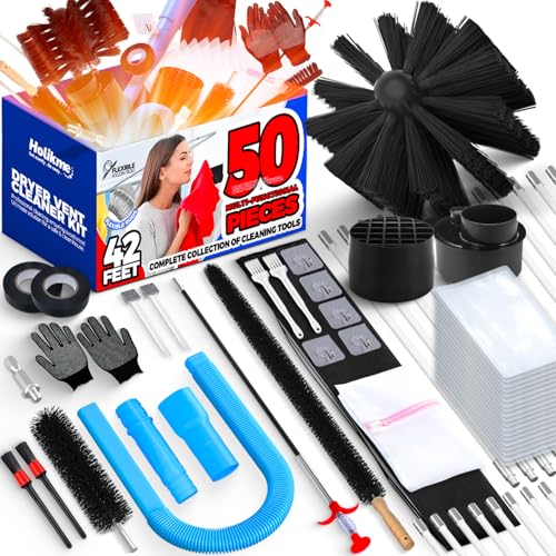 42FT Dryer Vent Cleaner Kit 50Pcs