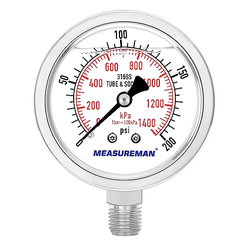 Fully Stainless Steel Hydraulic Glycerin Filled Pressure Gauge