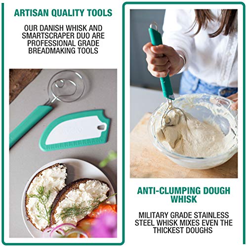 Artisan Bread Whisk and Bench Scraper Duo