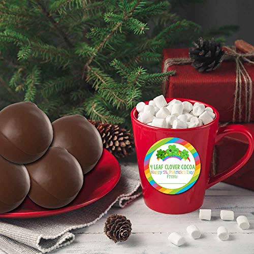 Four Leaf Clover Cocoa St. Patrick's Day Hot Cocoa Bomb Packaging Sticker Labels