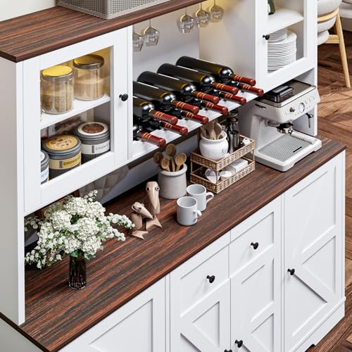 68" Tall Kitchen Pantry Storage Cabinet with Charging Station